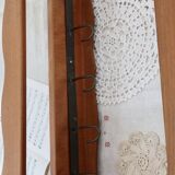 Vintage wooden wall shelf and hooks
