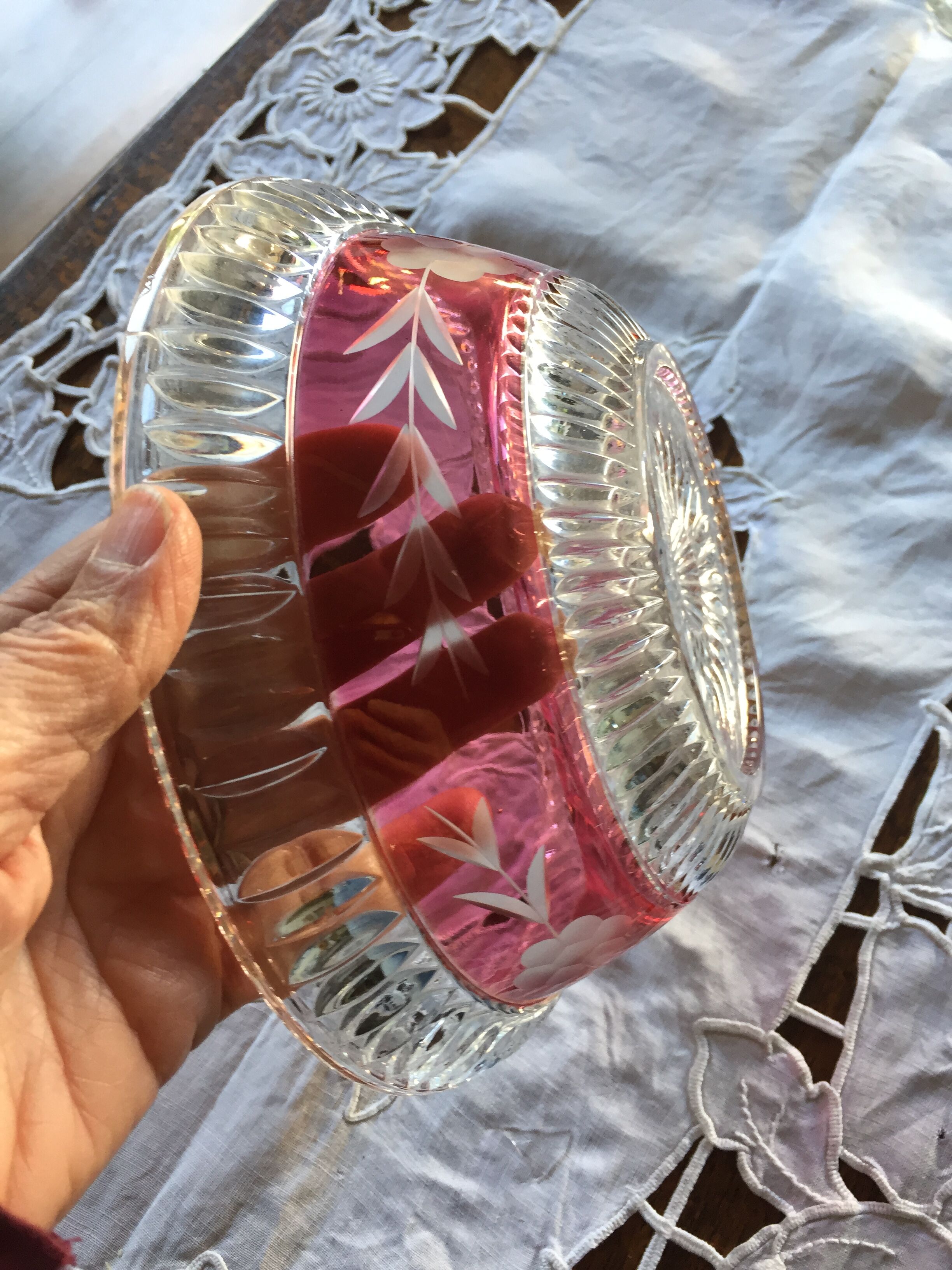 Chiseled Bohemian Crystal Cup