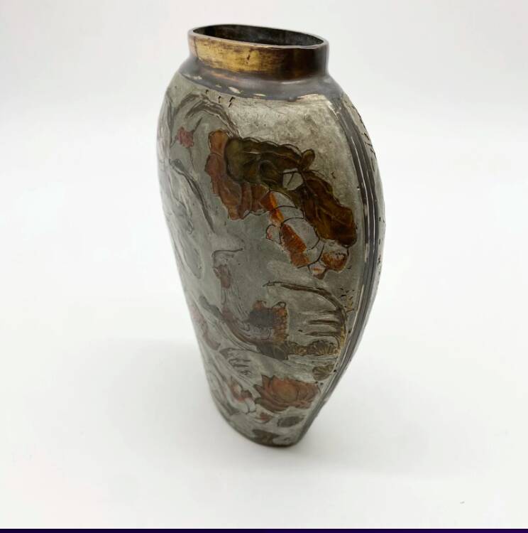 Vase « Meiji » laiton cloisonné, 1900s