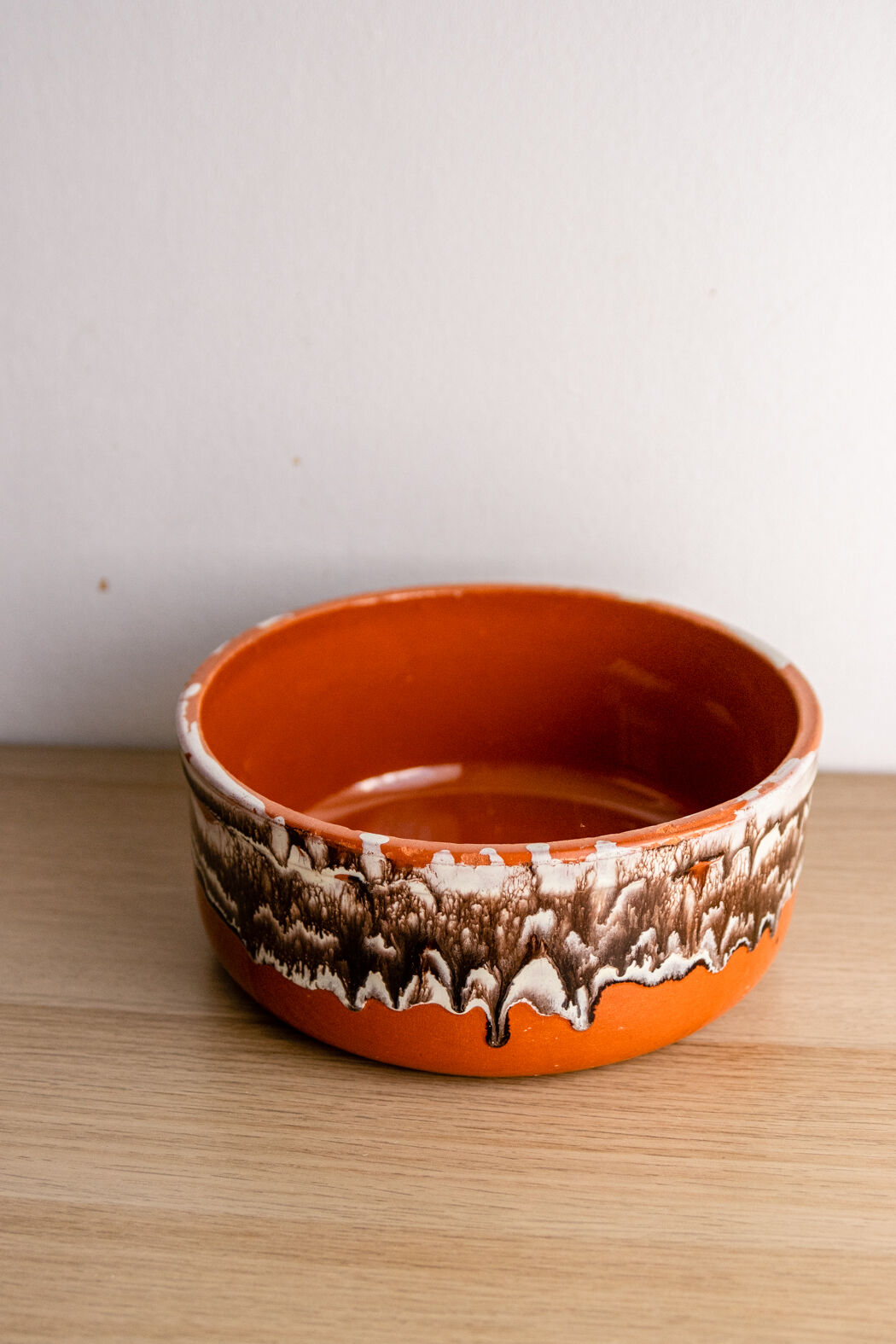 Enamelled terracotta salad bowl