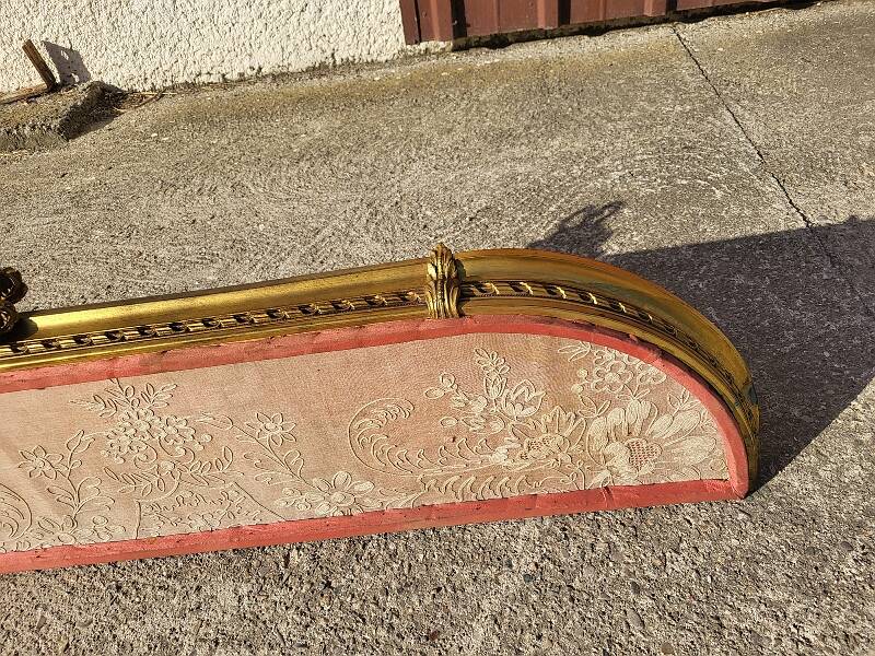 Old bed canopy in yellow copper and bronze