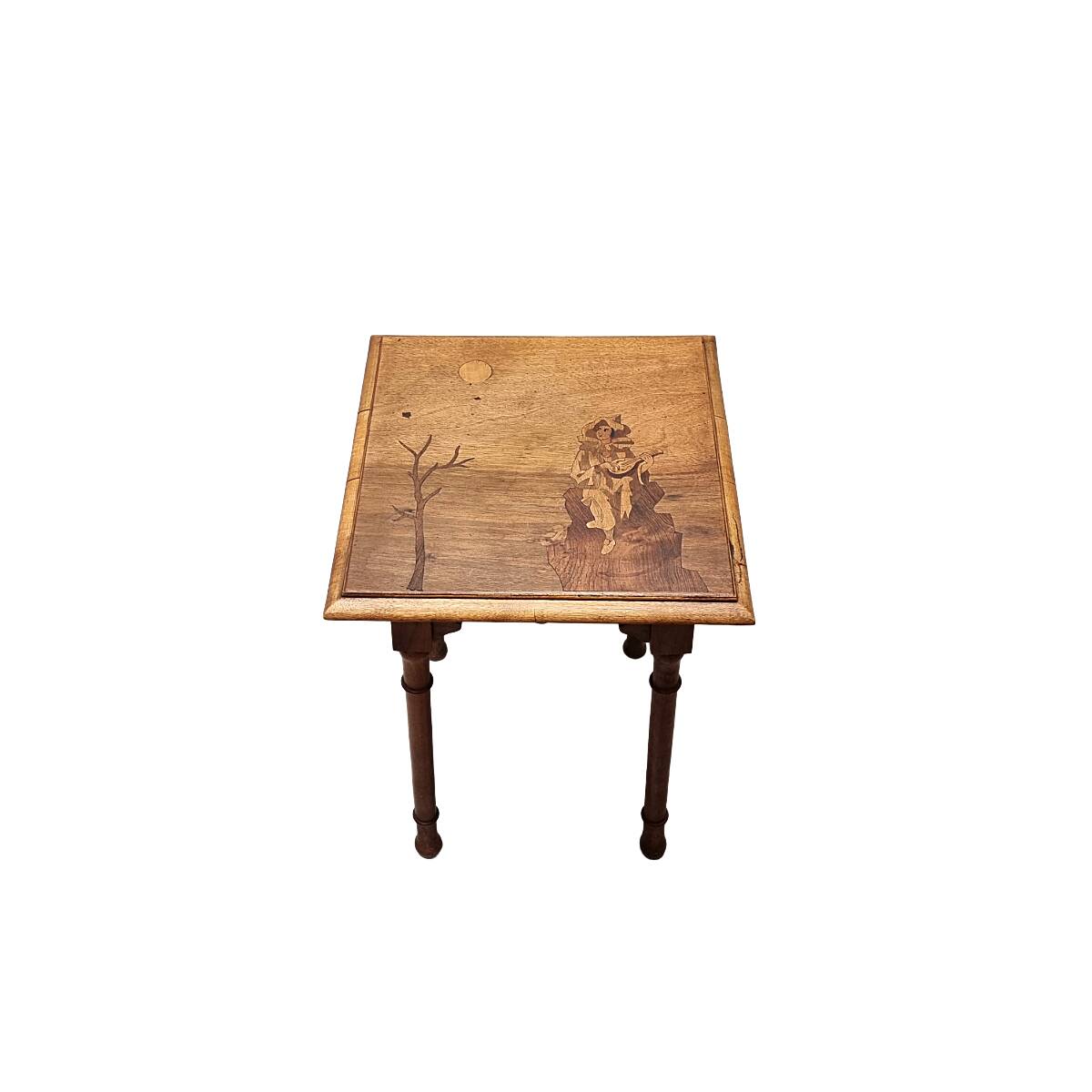 Antique French Side Table With Inlaid Top, from around 1900