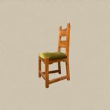 Set of 6 brutalist chairs green velvet