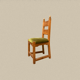 Ensemble de 6 chaises brutalistes velours vert