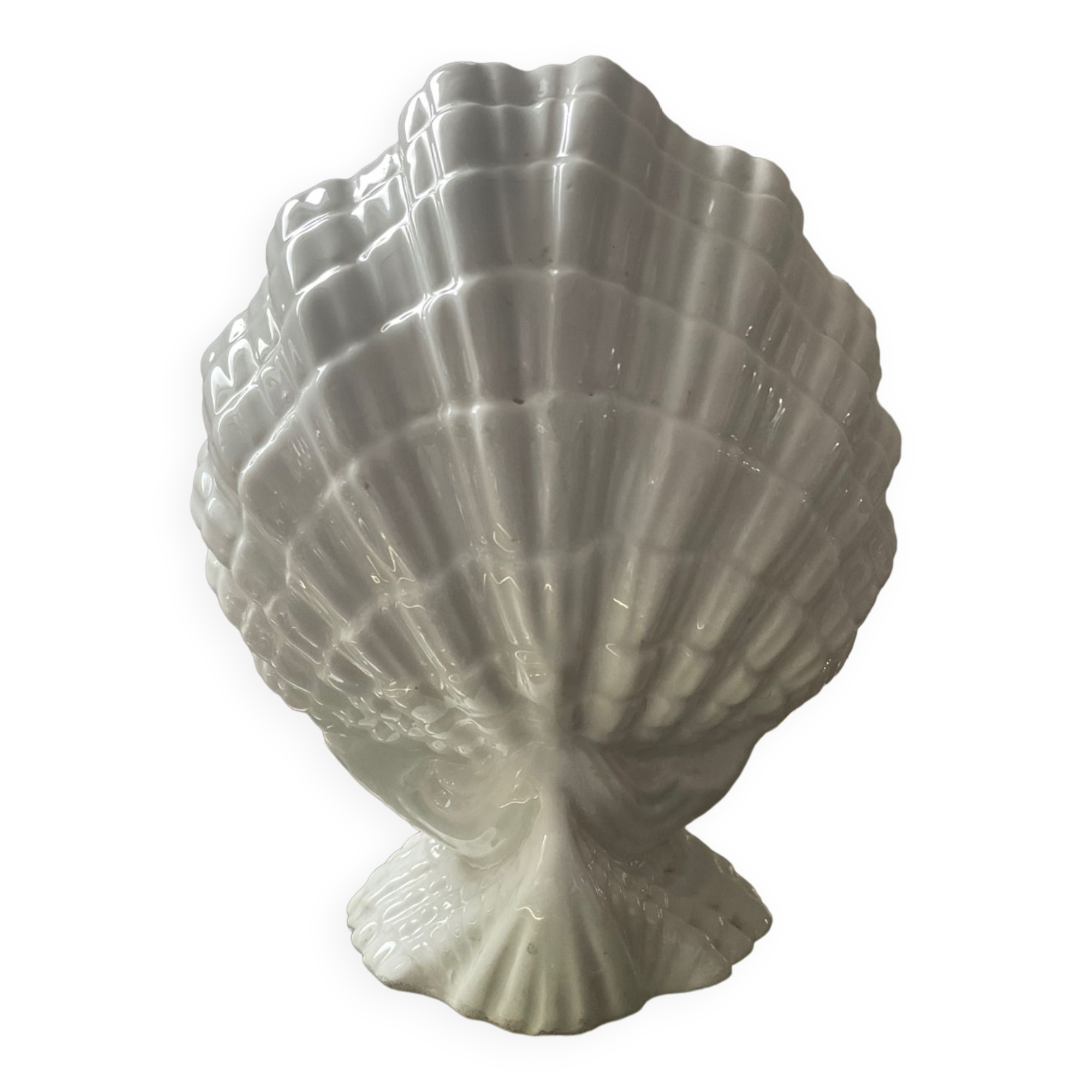 Vintage ceramic shell vase Italy