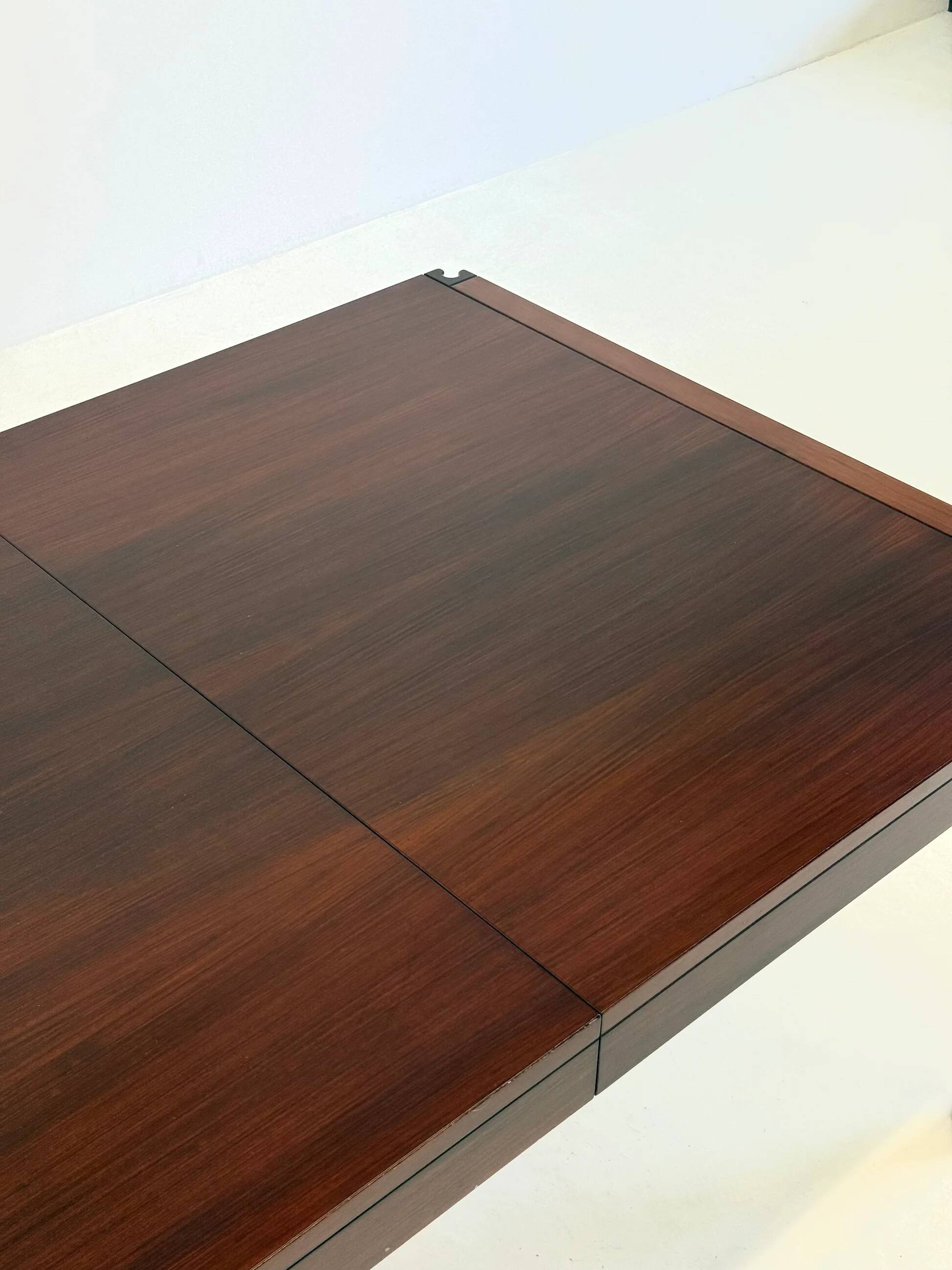 4D wooden vintage dining table by Angelo Mangiarotti for Molteni