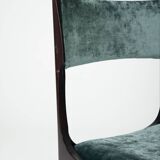 4 chaises en bois et velours Gibelli Giuseppe
