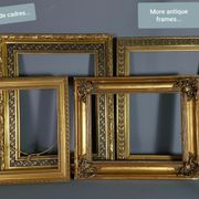 Old frame Art Deco gilded stucco wood 22.5x17.5 cm, foliage 14.9x19.9 cm SB