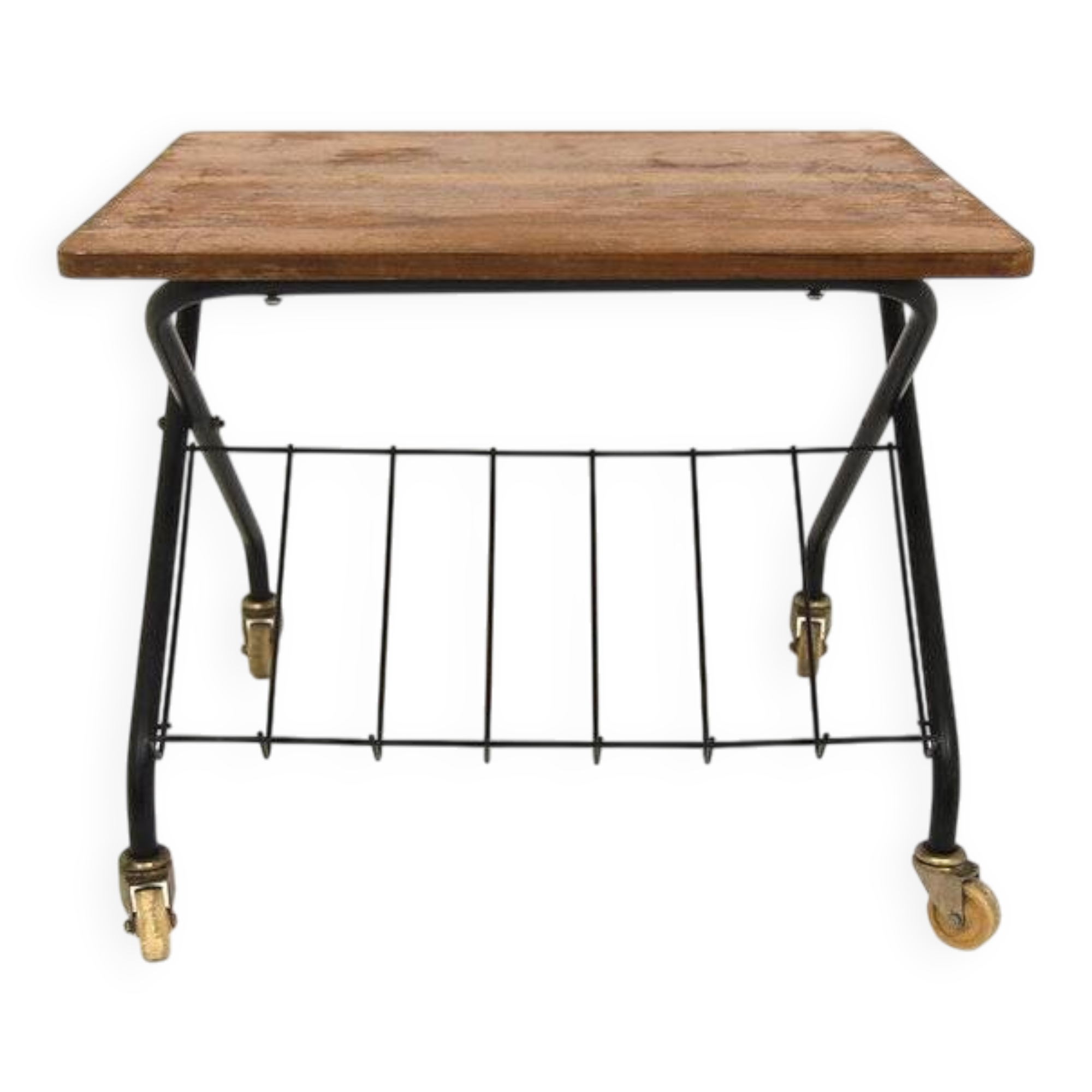 Teak and metal side table, Sweden, 1950s