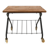 Teak and metal side table, Sweden, 1950s