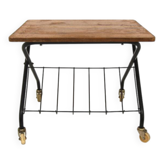 Teak and metal side table, Sweden, 1950s