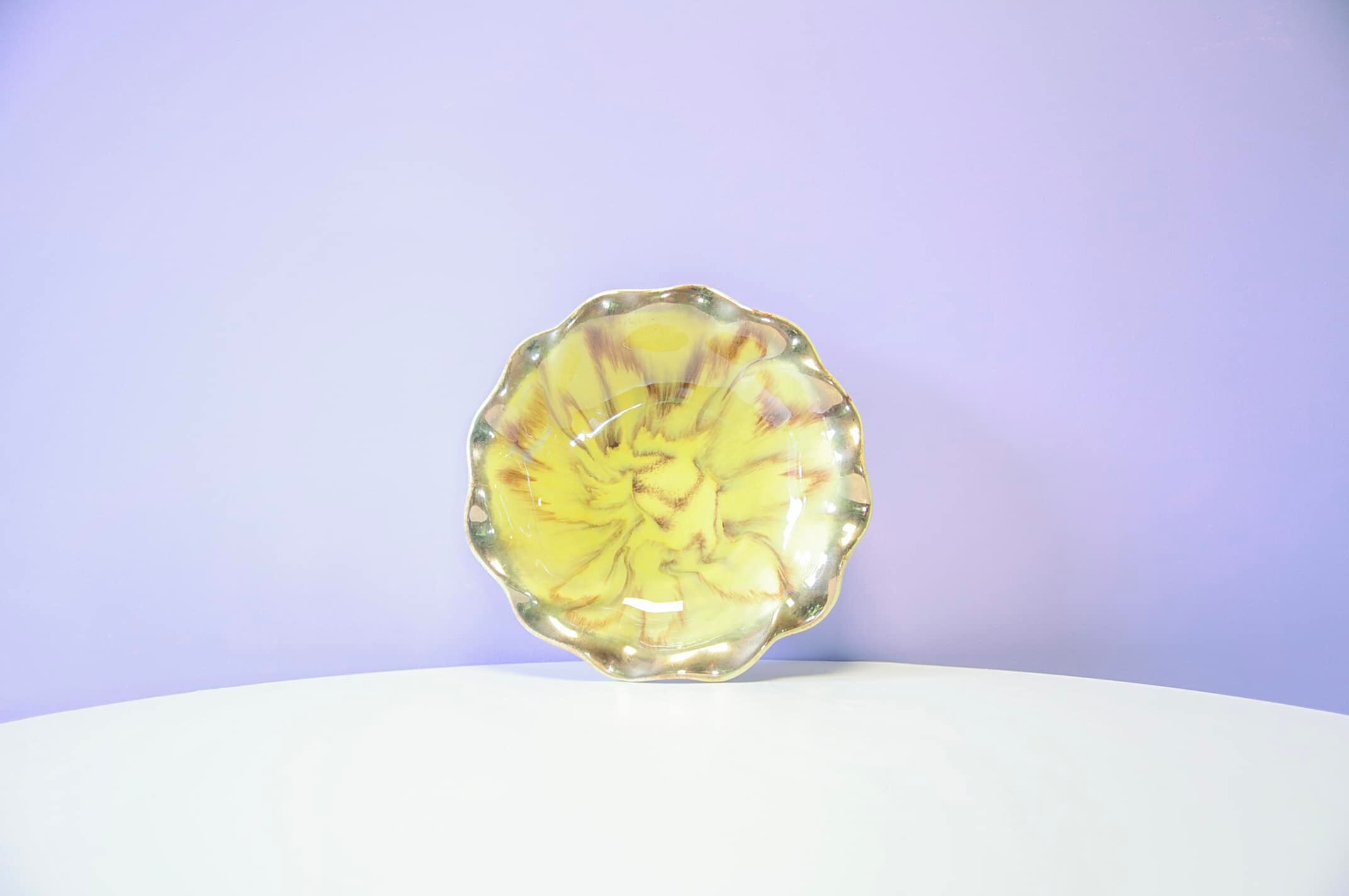 Vintage yellow ceramic bowl
