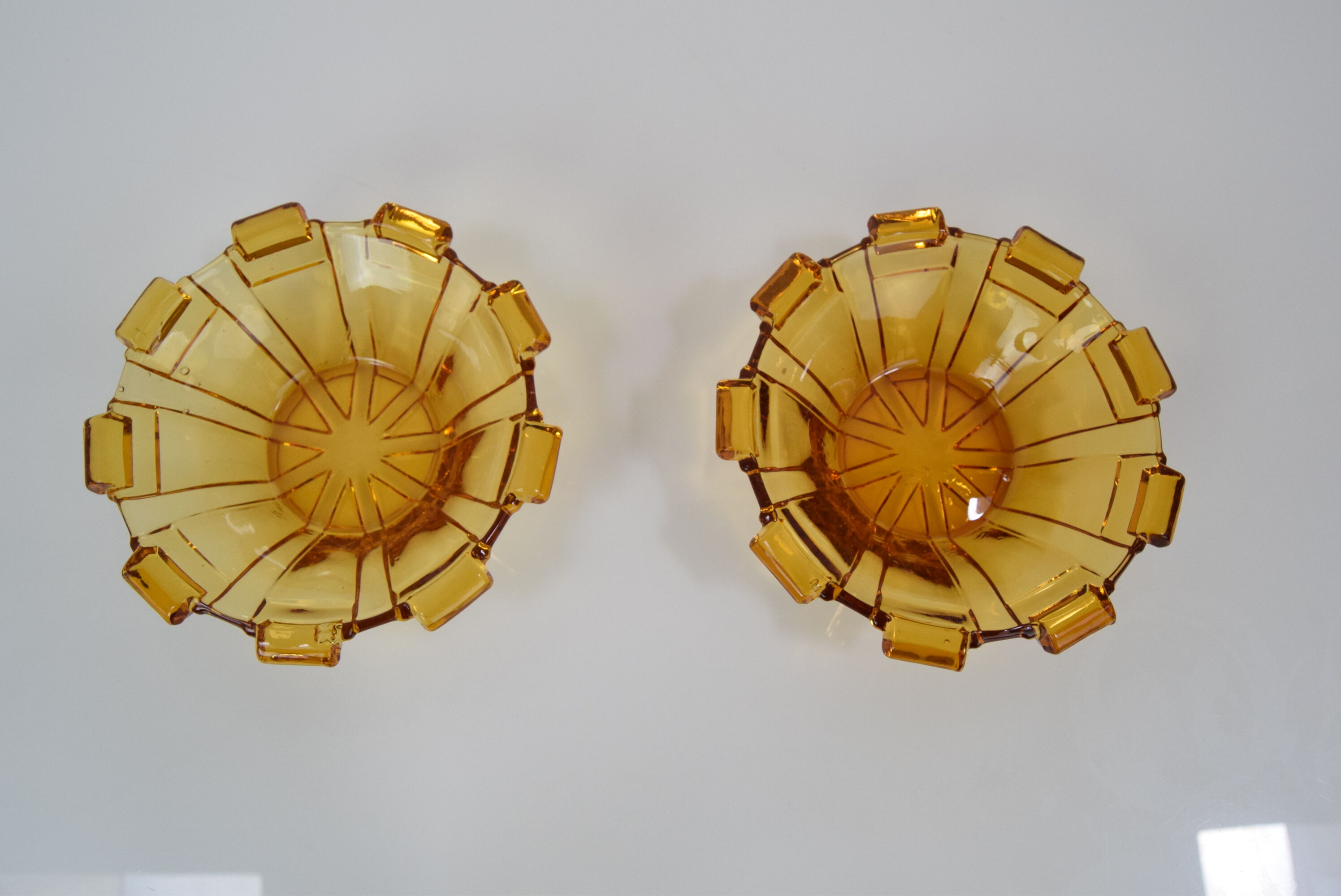 Set of two bowls/bohemia glass, 1950´s