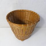 cache pot en rotin et bambou