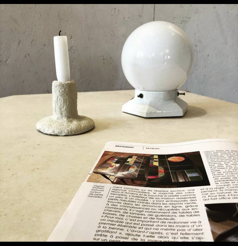 Travertine coffee table