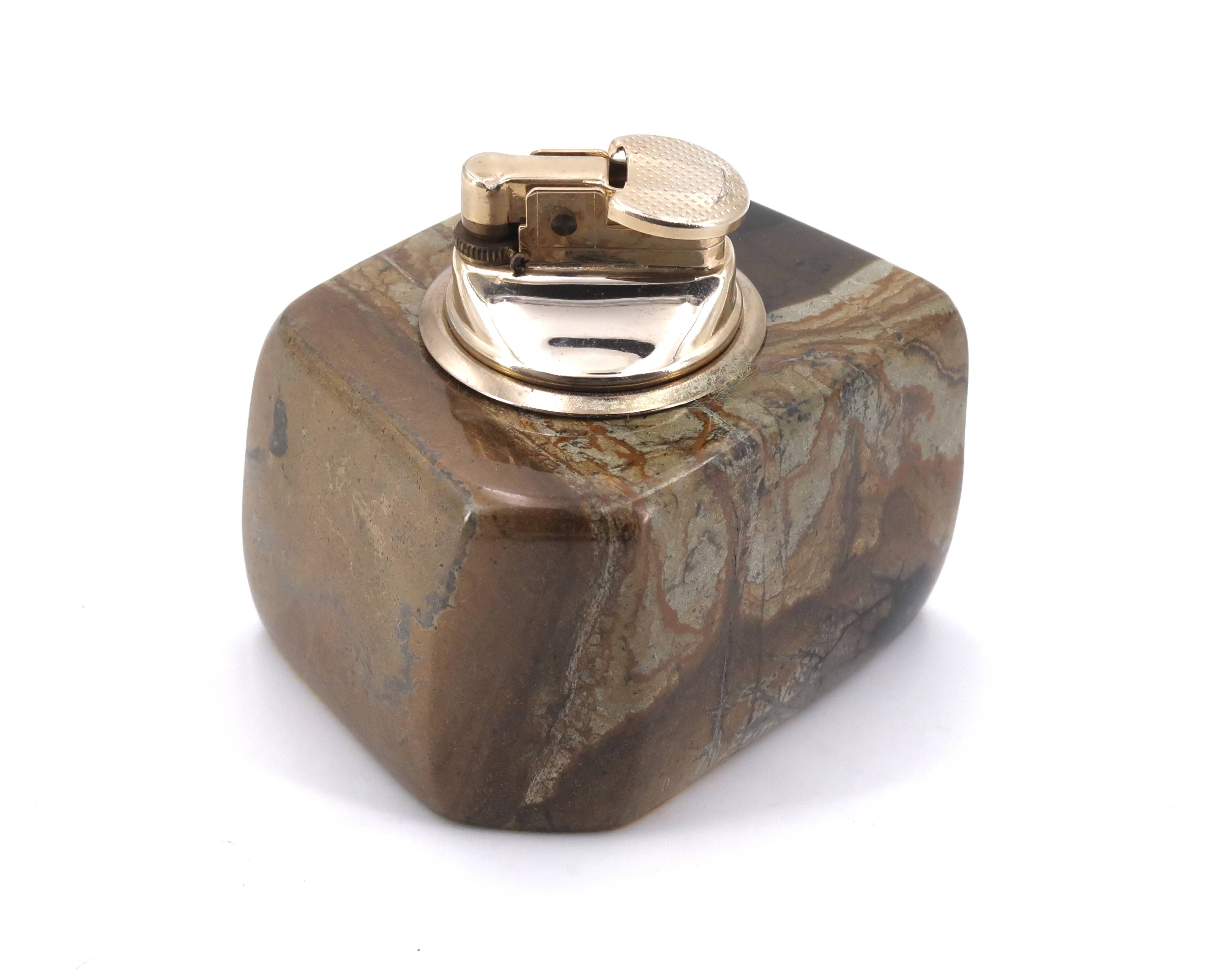 Brown Jasper table lighter, 1970s