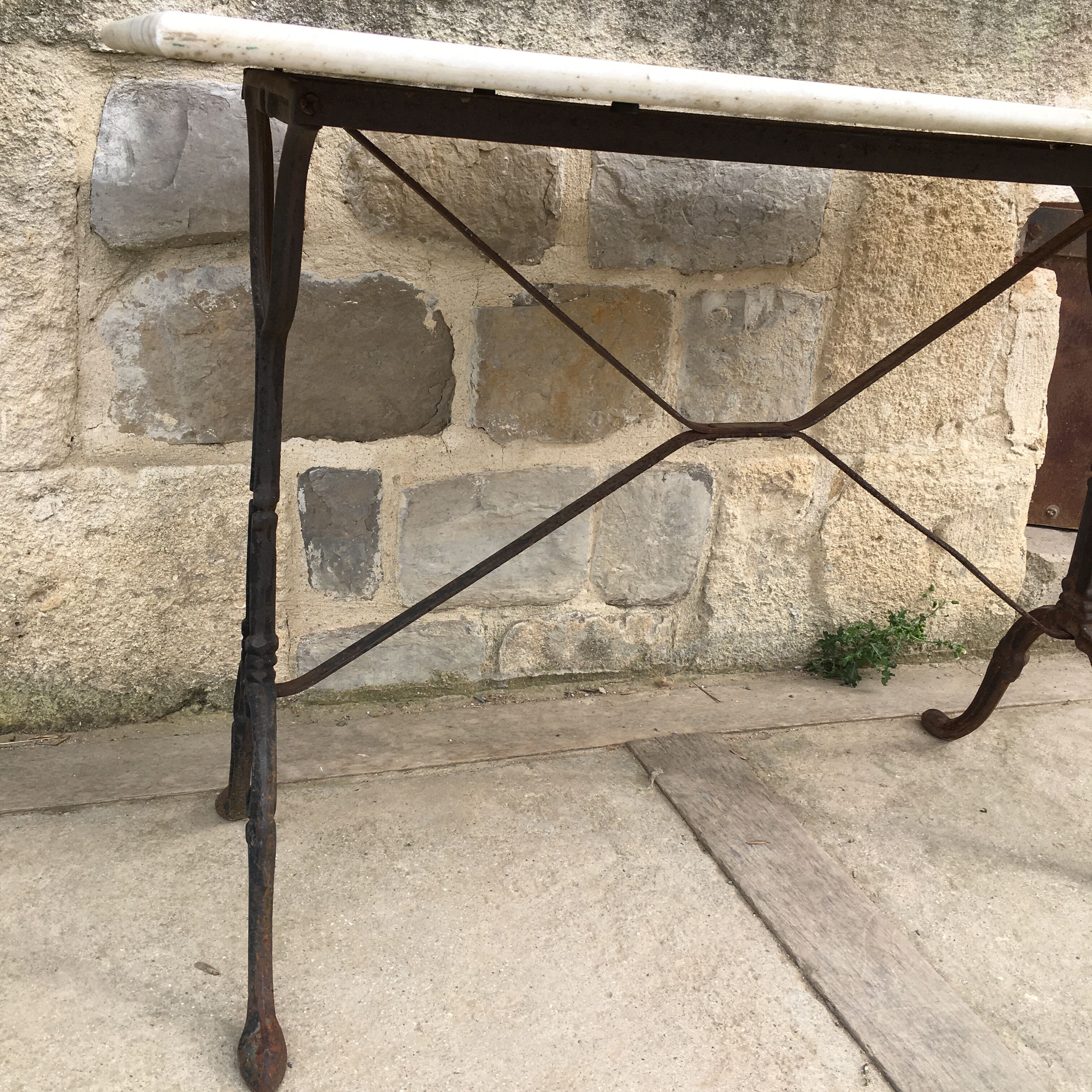 Cast and marble bistro table