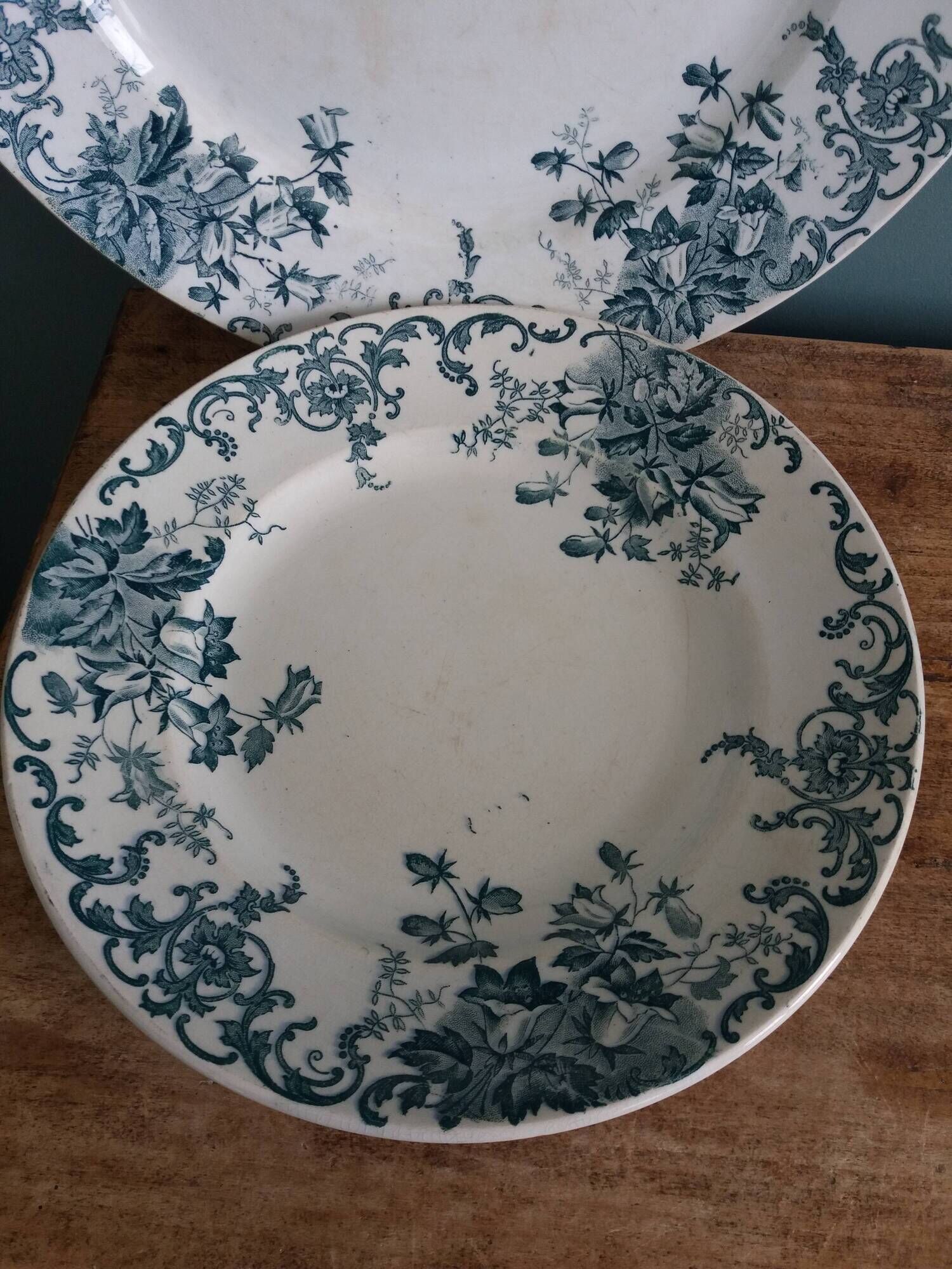 Set of dishes and plates from Terre de fer Saint Amand and Hamage Campanule