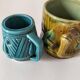 Vintage barbotine cup duo