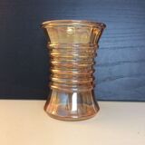 Vase pink iridescent glass