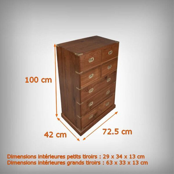 Commode de Marine en Teck, Inde – XXe
