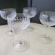 Set de 4 verres à pied en verre taillé pour vin rosé ou blanc