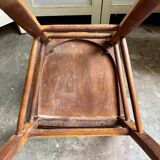 Bistro chair in dark beech with embossed seat