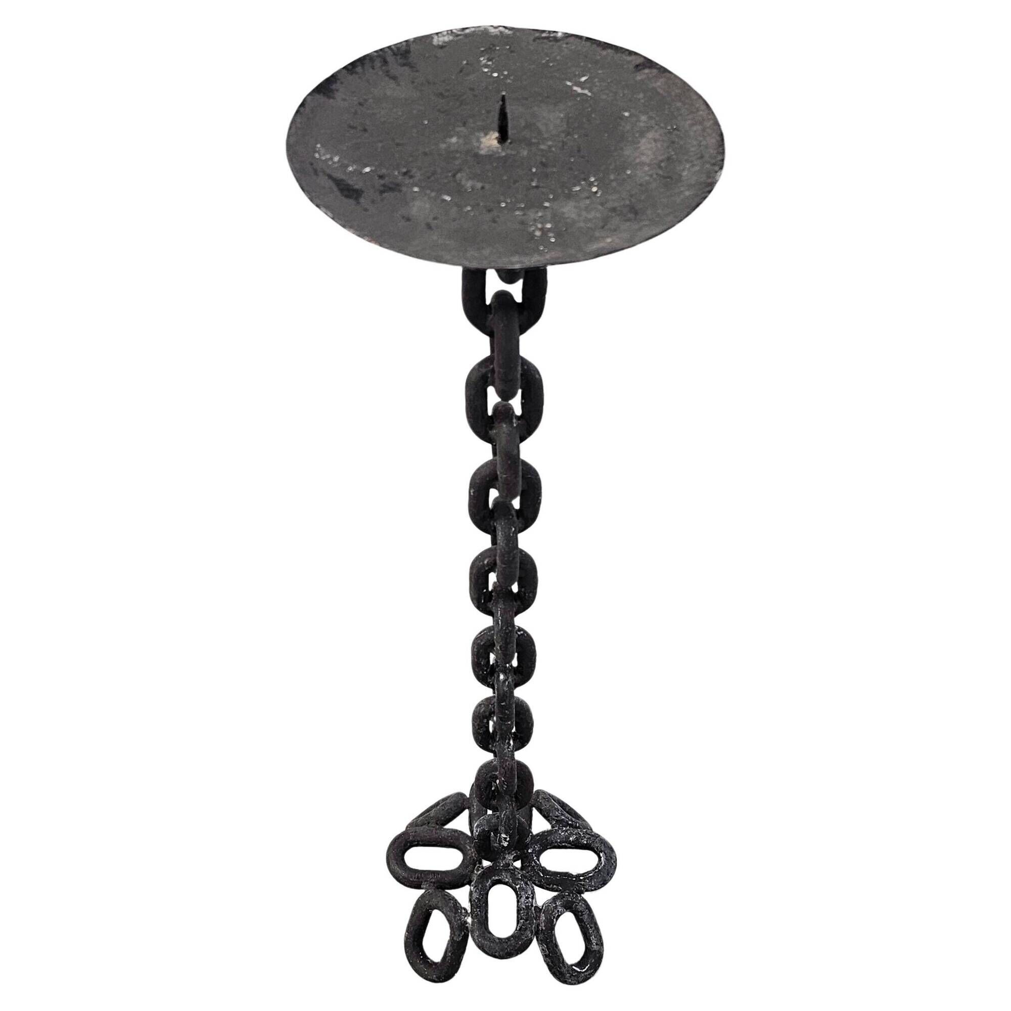 Grand brutalist chandelier in iron chain, 1960s
