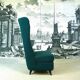 Chaise à dossier haut en forme de pantoufle italienne attribuée à Paolo Buffa, années 1950.