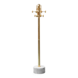 Freestanding coat rack in metal and marble base 1970s vintage modernism