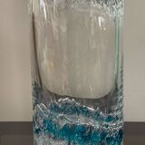 Vintage cylindrical crystal vase with inclusion