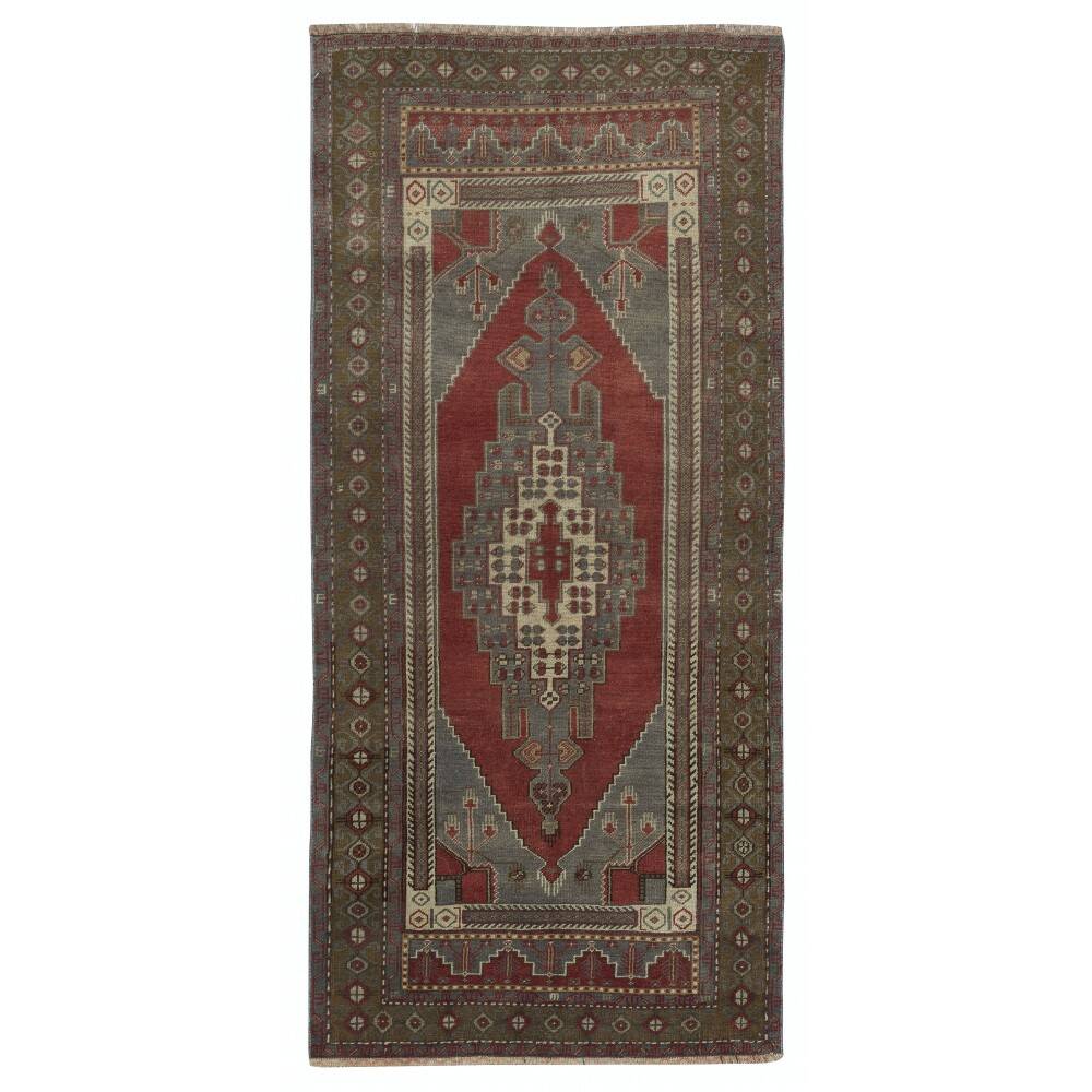 Vintage Turkish Oriental Rug. Ca 1960. One of a kind Handmade Tribal Rug. 100% Wool