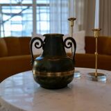 Art Deco vase in bronze and brass by SVM Handarbete, Sweden 1940s
