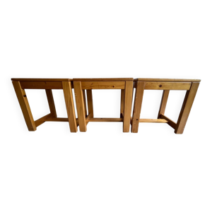 Lot de 3 tabourets en - rustique