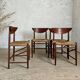 Danish vintage chairs in teak and cord by Peter Hvidt