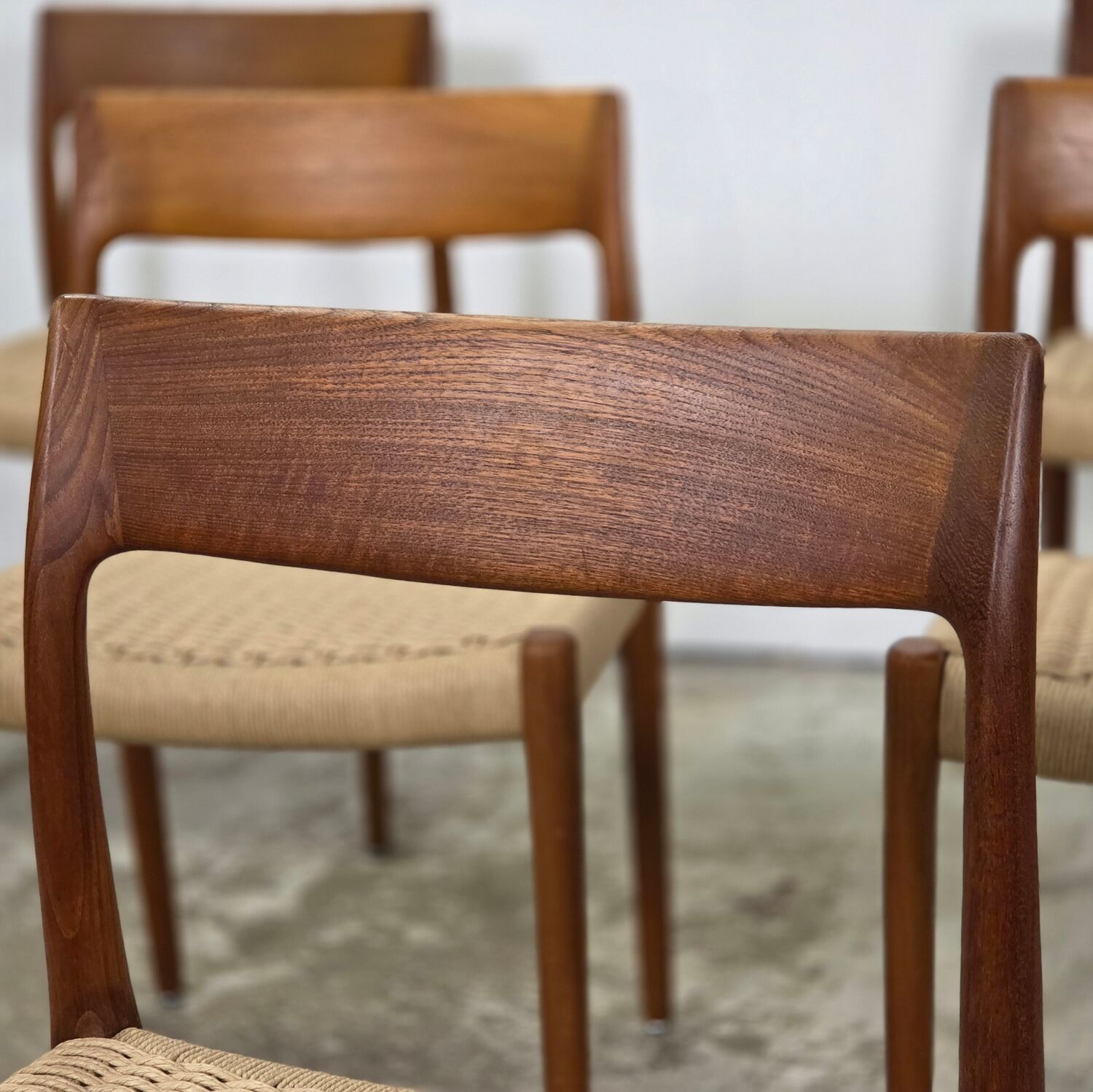 Niels Møller model 77 dining chair teak new papercord