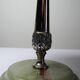 Rare display stand in green onyx and silver metal, Italy, vintage.