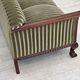 1950s, 3-seater Danish sofa, green furniture velour, teak wood.