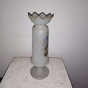Enamelled opaline glass vase