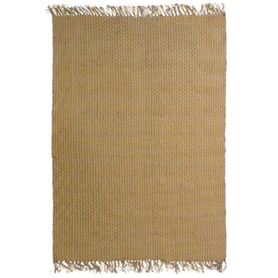 Carpet in jute and yellow cotton 190 x 290 cm