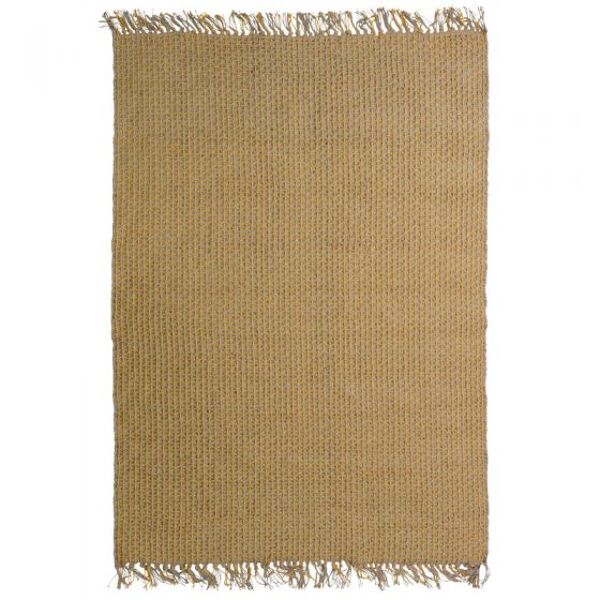 Tapis en jute et coton jaune 190 x 290 cm