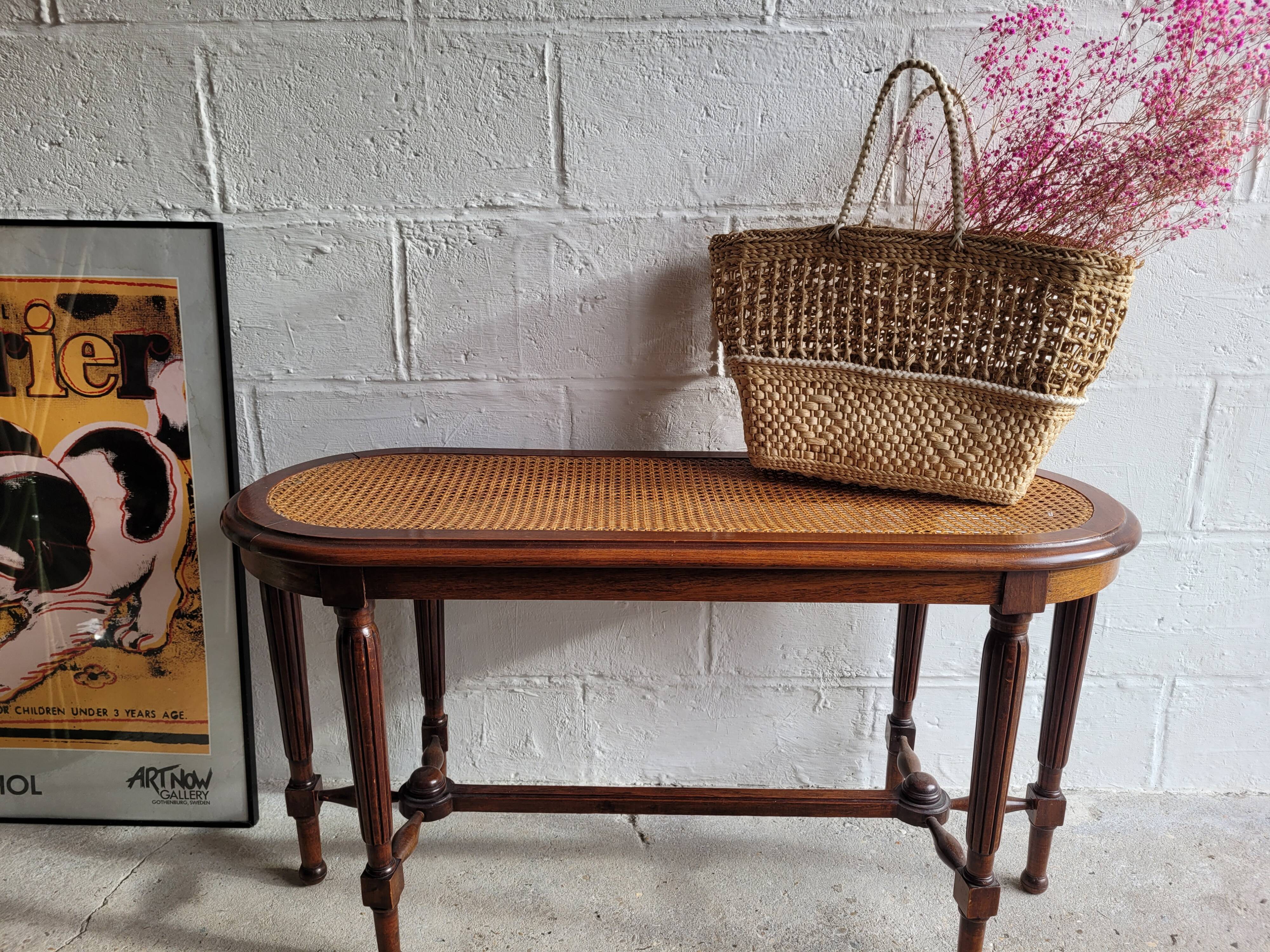 Wooden piano bench and cannage