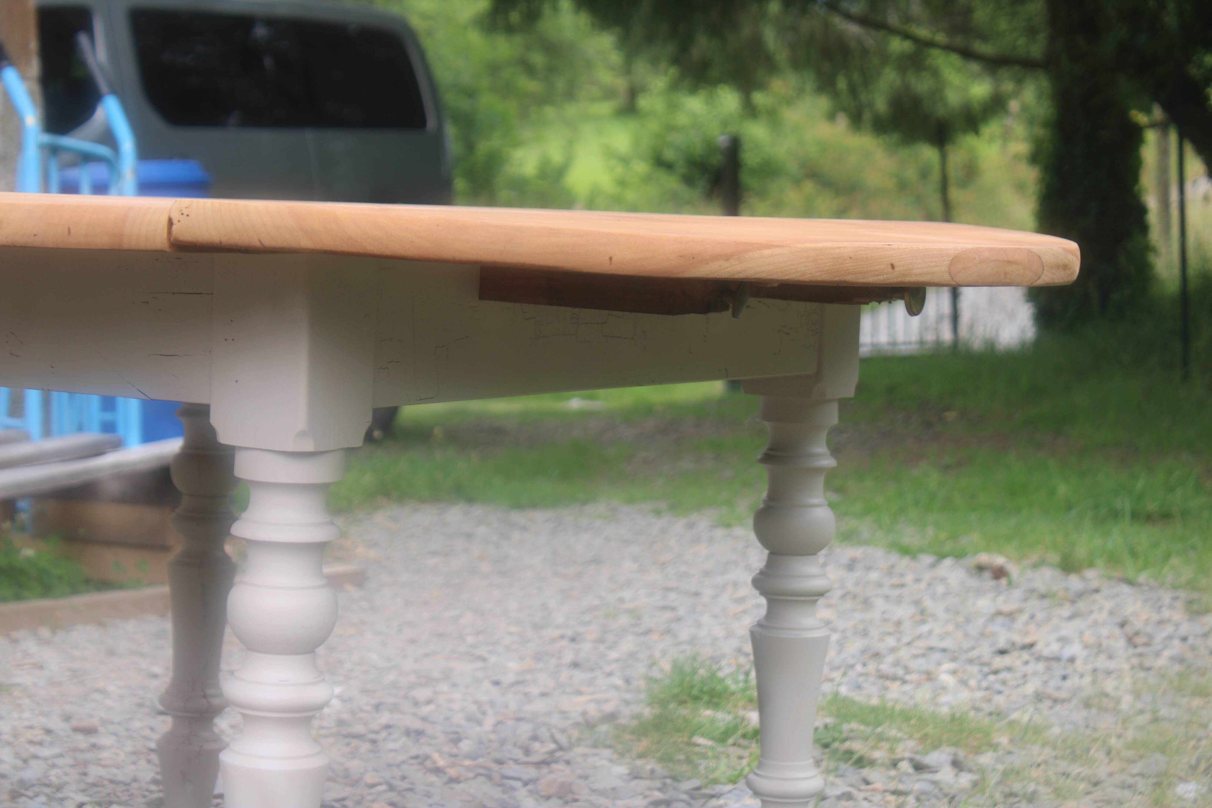 Table de ferme ronde à volets en bois massif – Ø 130 cm