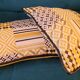 Coussins graphiques passepoil cuir