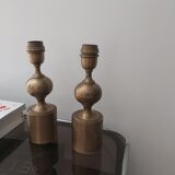 Pair of brass lamps 70s