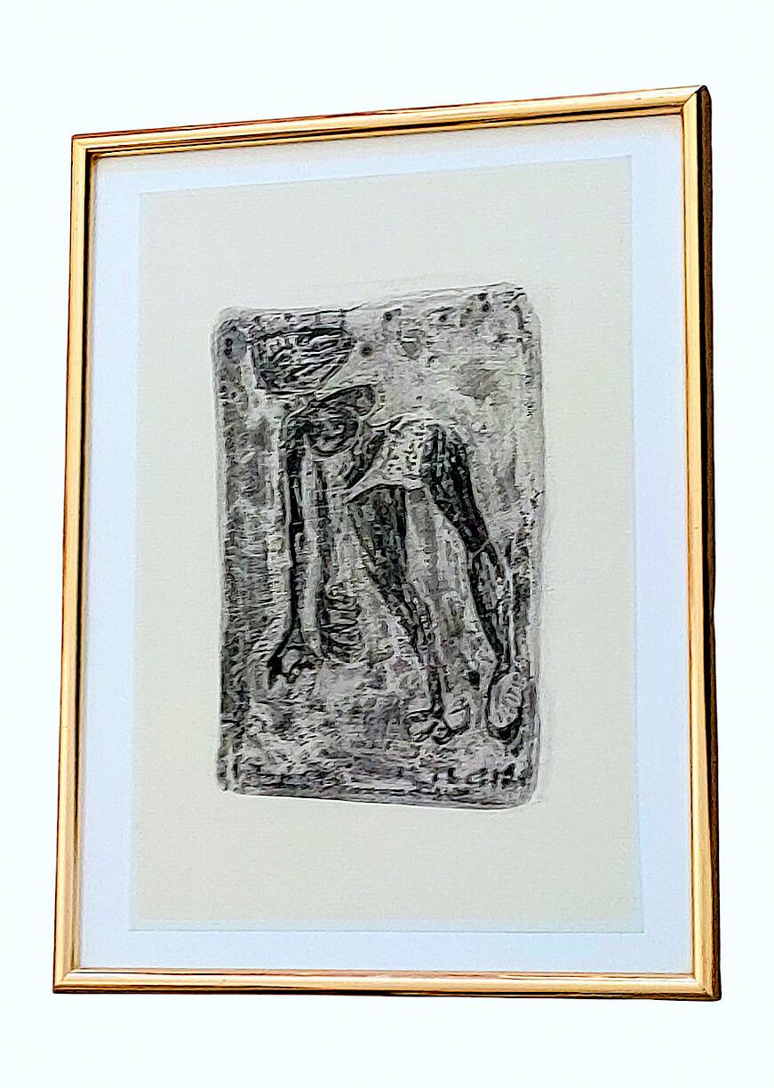 Painting by D. ANIAKI – Mixed media, ink and acrylic on laminated paper