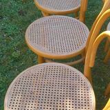 Set of 6 caned bistro chairs
