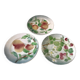 Trio of St Clement dessert plates in 19th century slip