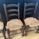 4 chaises paillées Georges Robert