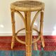 High stool / Plant stand in rattan and bamboo from the 1970s